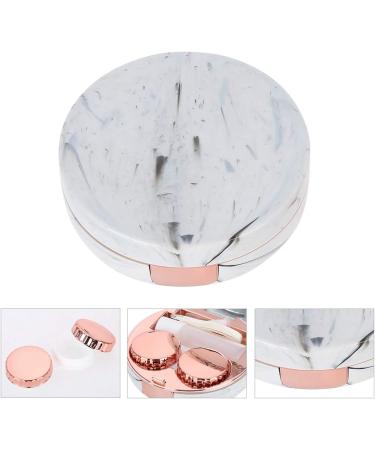 Portable Contact Lens Container with Mirror - Travel-Friendly Soaking Case & Eye Care Kit in Pink | Marble Design - Buy Online on GoSupps.com