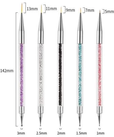 LuLiyLdJ 5-Piece Nail Brush Set with Double-Ended Dotting Tool | Nail Pen for Painting | Nail Art Brush Kit - Buy Online on GoSupps.com