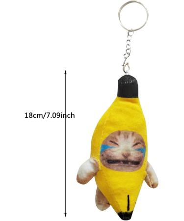 Buy Adorable Crying Banana Cat Key Ring | Plush Trailer Doll | Cute Sounded Banana-Meow Cat | International Shipping Available - Buy Online on GoSupps.com
