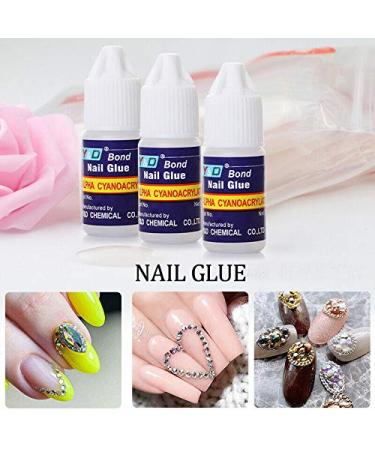 BOOLAVARD 5X Glue False Fake Nail Tips - French Acrylic Nail Art | Best Quality False Nails with Glue for Perfect Manicure - Buy Online on GoSupps.com