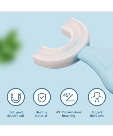 Kidszz Kids U-Shaped Silicone Toothbrush for Toddlers | Soft Food-Grade Brush | 360 Oral Cleaning | Ages 2-6 | 3-Pack - Buy Online on GoSupps.com