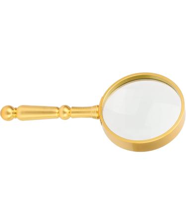 Magnifying Glass 6X Retro Gold Optical Full Metal 75mm Reading Magnifying Glass for Elderly People Microscope - Buy Online on GoSupps.com