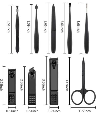 Adulahi 9-in-1 Stainless Steel Manicure Set with Leather Travel Case - Professional Nail Clippers and Grooming Kit for Men/Women - 9 PCS - Buy Online on GoSupps.com