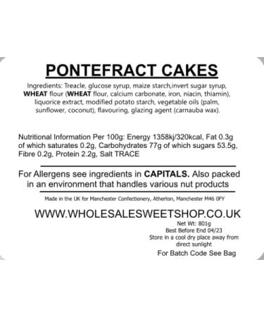 Ellies Jellies Pontefract Cakes 801g Rectangle Tub - Buy Online on GoSupps.com