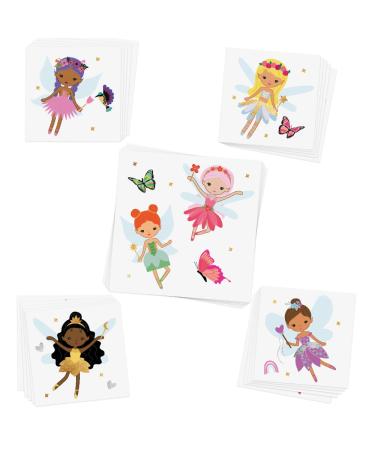 Kids Temporary tattoos - Fairies Variety Set of 25 assorted Flash Tattoos  premium waterproof colorful metallic gold and sliver kids temporary tattoo  gold tattoo  metallic tattoo  fairy  foil tattoo  girls tattoo  fairy...
