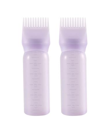 Root Comb Applicator Bottle 6 Ounce Hair Oil Applicator 2 Pack Applicator  Bottle for Hair Dye Bottle Applicator Brush with Graduated Scale, Purple