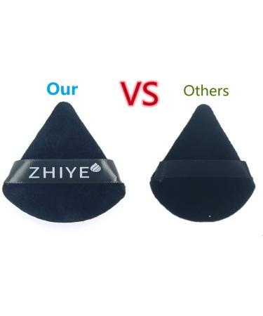 ZHIYE 4pcs Black Triangle Powder Puffs | Reusable Face Makeup Puffs | Dual-Use Makeup Sponge for BB CC Cream Liquid Foundation - Buy Online on GoSupps.com