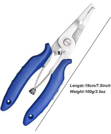 Amoygoog Fishing Pliers | Stainless Steel Needle Nose Pliers with Split Ring Hooks Remover | Cut Fishing Line Multitool with Sheath | Telescopic Lanyard - Buy Online on GoSupps.com
