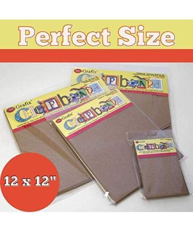 Grafix Medium Weight Acid-Free 0.057 Chipboard Sheets  Create Three-Dimensional Embellishments for Cards  Papercrafts  Mixed Media  Home Dcor  and More  12 x 12  Natural  25 Count 12 x 12" - Buy Online on GoSupps.com
