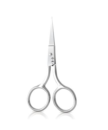 Cocos Professional Hair Scissors, Barber & Eyebrow Scissors, Small Sharp Hair Cutting Shears for Men or Women, Mustache, Nose Hair Trimmer Small 3.7" Pointed (1 pack) Silver