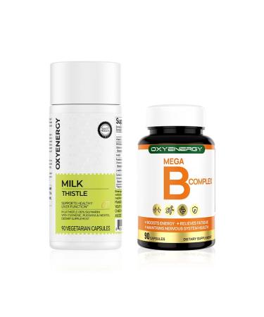 OxyEnergy Milk Thistle 300mg & Mega Vitamin B Complex Capsules