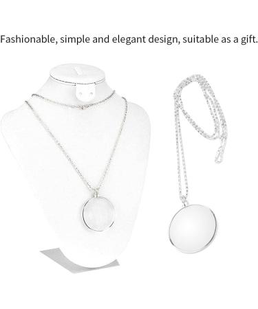 Portable 5x Monocle Magnifying Glass Necklace - Ideal for Reading Handicrafts & Hobbies - Stylish Silver Design - Buy Online on GoSupps.com