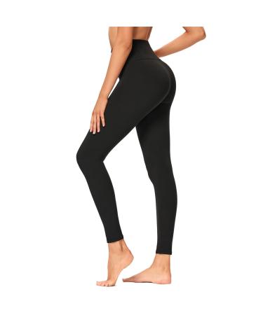 GAYHAY High Waisted Leggings for Women - Soft Opaque Slim Tummy Control Printed Pants for Running Cycling Yoga Full Length Large-X-Large 1# Black