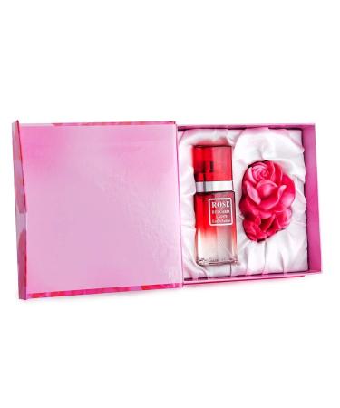 Rose of Bulgaria Gift Set - Hand Made Glycerin Soap 40g & Perfume Rose 25ml in Luxurious Gift Box by Bio-Fresh