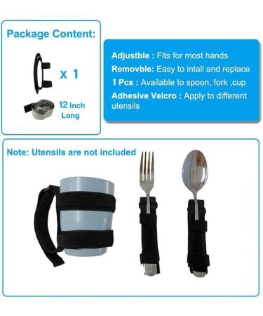 Universal Cuff Adaptive Utensil Holder for Elderly Adults Eating Handicap Utensils Feeding Therapy Tool for Parkinsons Patients - Buy Online on GoSupps.com