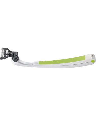 Buy Sleec Razor Body Sports Trazor - High-Quality German Razor for Face Legs & Back | Adjustable 25-40 cm Handle | 4x 5 Blades - White/Green - Buy Online on GoSupps.com