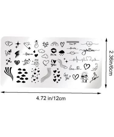 Nail Stamping Plate Set - Heart & Lines Theme for Perfect Manicure | International Shipping Available - Buy Online on GoSupps.com