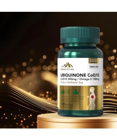 Coenzyme Q10 (CoQ10) 300mg | Special Formula CoQ10 Omega-3 Bioperine | Double Strength | 120 Softgels | A Potent Antioxidant | for Cardiovascular Health Immune System Health (1)