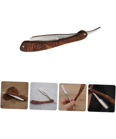 Fomiyes 3-St Hairdresser Razor for Men | Stainless Steel Blade Holder | Vintage Wood Straight Shave Razor - Buy Online on GoSupps.com