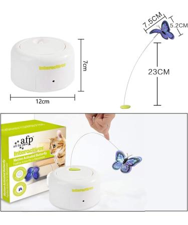 All For Paws Interactive Motion-Activated Cat Butterfly Toy - Flutter Bug Teaser Toy with Rotating & Flashing Butterflies - Buy Online on GoSupps.com