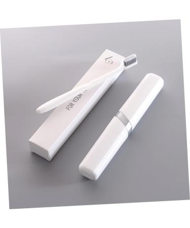 Gleavi Travel Toothbrush Set | Ethui Toothbrush for Adults | Pipe Holder | Gift-Ready Protective Cover & Box - White - Buy Online on GoSupps.com