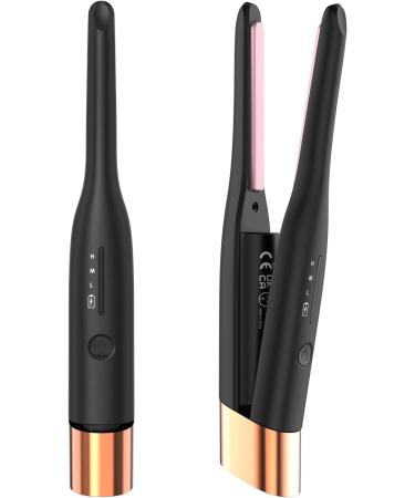 Pencil Straighteners 3/10 Inch Cordless Hair Straighteners with 4800mAh Battery 3 Heating Modes Mini Hair Straightener for Short Hair & Beard and Pixie Cut 2 in 1 Hair Straightener and Curler/418 22*2.9*3.6cm Gold