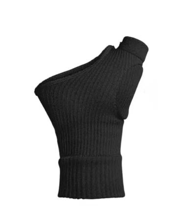 BSOS Orthopedic Padded Undersleeve for Plastic Thumb Splint | Soft Protective Hand Sock to Wear Under Thumb & Wrist Braces or Alone- Soft Silicone Pad Included (2 Black Medium/Large) Medium/Large Black 2