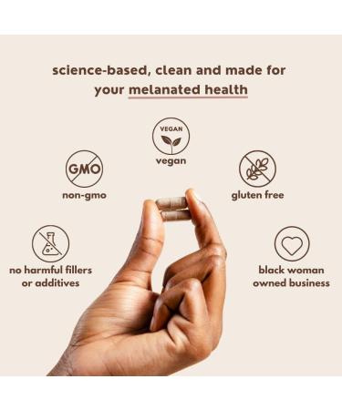 Mela Daily Essentials Multivitamin for Melanated Women - High-Dose Vitamin D3, B12, Probiotics, Lion's Mane, Ceylon Cinnamon - Vegan, Gluten-Free, Non-GMO - 30 Day Supply (60 Capsules) - Buy Online on GoSupps.com