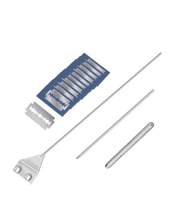 HOTOOLME Aquarium Scraper, 25.6" Stainless Steel Scraper Cleaning Razor with 10 Blades for Glass Aquarium Fish Tank