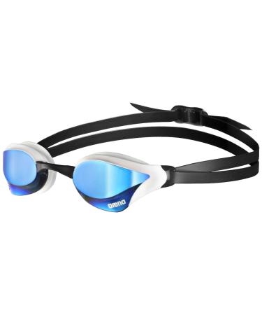 Arena Cobra Core Swim Goggles for Men and Women Blue / White Swipe Anti-fog Mirror (New)