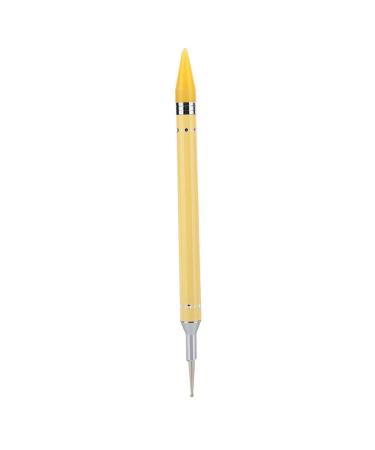 Nail punctuation pen two-sided nail puncture drawing painting painting bonbon-colored-nail wax-stone-picker manicure tool (yellow)
