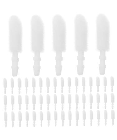 FOMIYES 300Pcs Lip Brush Replacement Head eyeshadow brush lipstick applicator wands makeup brush disposable eyebrow brush Flocking Lip Gloss Accessories supplies Cotton head travel white