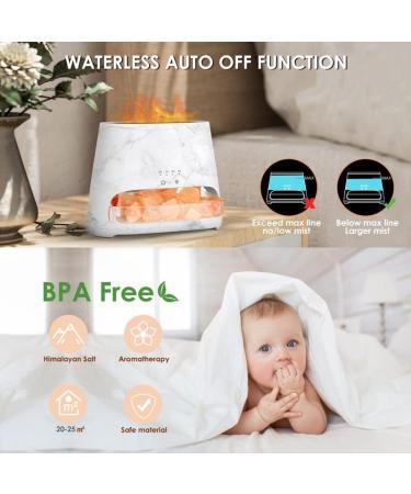 Premium 2-in-1 Aroma Diffuser & Salt Lamp Flame Effect Humidifier for Essential Oils | 150ml Marble Design | International Shipping - Buy Online on GoSupps.com