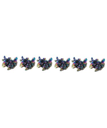 SEWACC 6 pcs Colorful Crystal Clusters fish tank stones Sparkling crystal natural stones ornament halo gem Colorfulx3pcs 3X3CMx3pcs