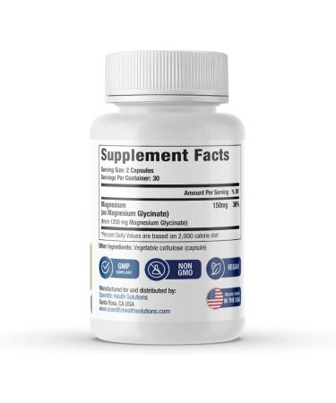 Scientific Health Solutions Magnesium Glycinate 150 mg High Absorption Magnesium for Heart Bone & Muscle Health Supports Leg Cramps & Cardiovascular Function Gentle on Stomach Vegan (2-Pack) - Buy Online on GoSupps.com