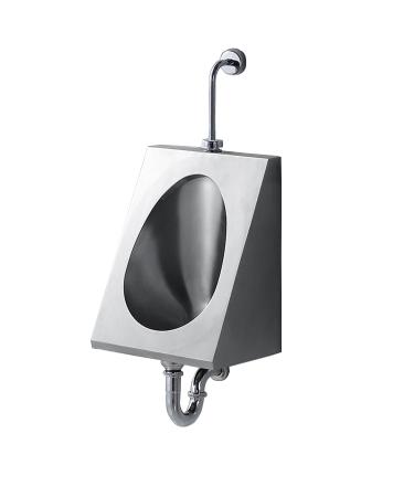 Household Products Induction Urinal 304 Stainless Steel Wall-Mounted Men's Urinal Bathroom Accessories Urinal with Siphon Automatic Flush Valve Suitable for Toilets S (Wall Drainage)