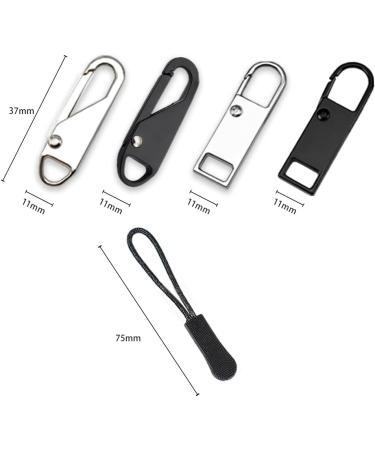 Rhys Zipper Set: 30 Removable Zinc Alloy Zipper Heads for Jackets Bags & Boots - Tool-Free Silver & Black - Buy Online on GoSupps.com