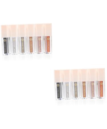 Balacoo 12 Pcs Eye Shadow Set Makeup Tools Korean Eyeshadow Cosmetics Tools Eye Gel Highlight Miss 1 count (Pack of 1) As Shownx2pcs