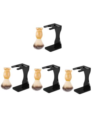 Angoily 4 sets of razor set suits for men beard brush holder Razor brush and holder shaving stand and brush shaving razor holder razor tram holder third gang acrylic man razor