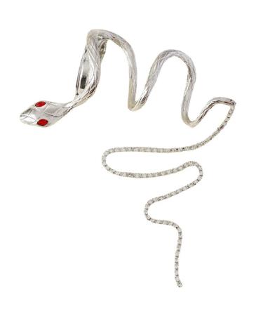 LALAFINA Snake Chain Hair Clip Tassel Ponytail Hair Clips Braided Ponytail Styling Hair Clips Crystal Jewelry Punk Hair Chopstick Sliver Chain Rhinestones Back of Head Metal Miss