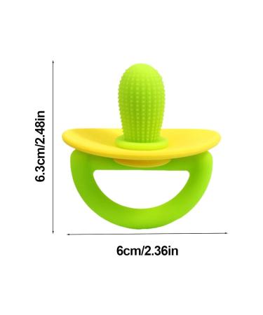 Baby Kielzeiten Bite Ring - Soft Silicone Anti-Stress Teether for Babies & Toddlers - Cactus Design in Richolyn Gr n/Yellow - Buy Online on GoSupps.com