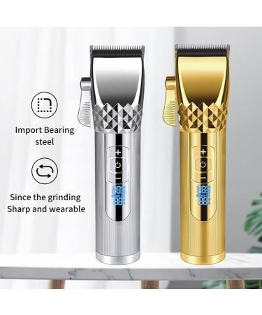 Professional Gold Hair Clippers 7200PRM - Rechargeable Electric Trimmers with LCD Display for Men - International Shipping Available - Buy Online on GoSupps.com