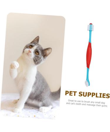 DOITOOL 2pcs Head Supplies Pet Double-head Cat Tooth Double-headed Manual Soft-bristles Puppy Dog Plastic - Buy Online on GoSupps.com