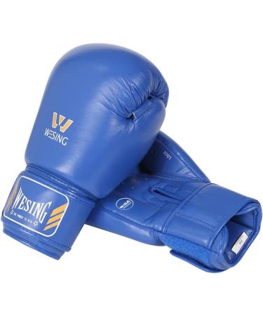 Wesing AIBA Approved Blue Leather Boxing Gloves - 12 oz (340.2 g) | International Shipping Available - Buy Online on GoSupps.com