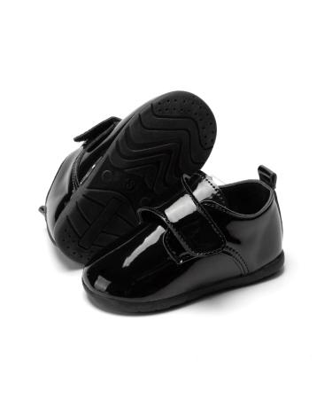 Sonsage Infant Baby Boys Girls Classic PU Leather Wedding Loafers Brogue Toddler Oxford Dress Shoes First Steps Walking Flat Lazy Crib Shoe 18-24 Months B Black