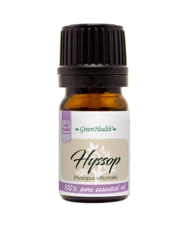 GreenHealth Hyssop 1/6 fl oz (5 ml) Glass Bottle 100% Pure Essential Oil
