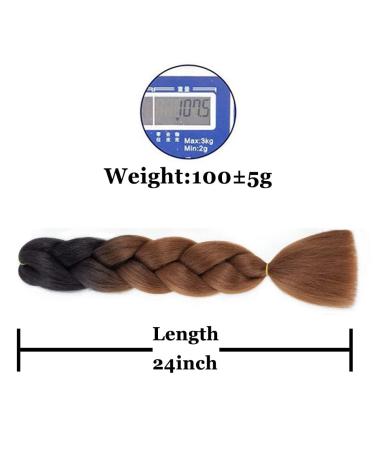 Ombre Kanecalon Braiding Hair 3 Pack | 24-inch Jumbo Braid Extensions | Synthetic Hair for Braiding (Black-Dark Brown) - Buy Online on GoSupps.com