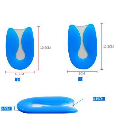 VIEEL U-Shaped Silicone Heel Cushion Inserts for Plantar Fasciitis Relief - Size L - Buy Online on GoSupps.com