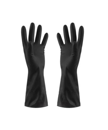 SEPTAM Cleaning Gloves Household Gloves Black Washing Waterproof Plastic Rubber Household Cleaning Anti-slip Durable Kitchen Dishwashing