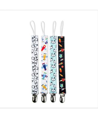 Culasign 4 piece of pacifier band baby pacifier chain clip unisex pacifier chains for baby with plastic clip cotton pacifier strap fabric for bib triangular triangle sucker pacifier (5#)